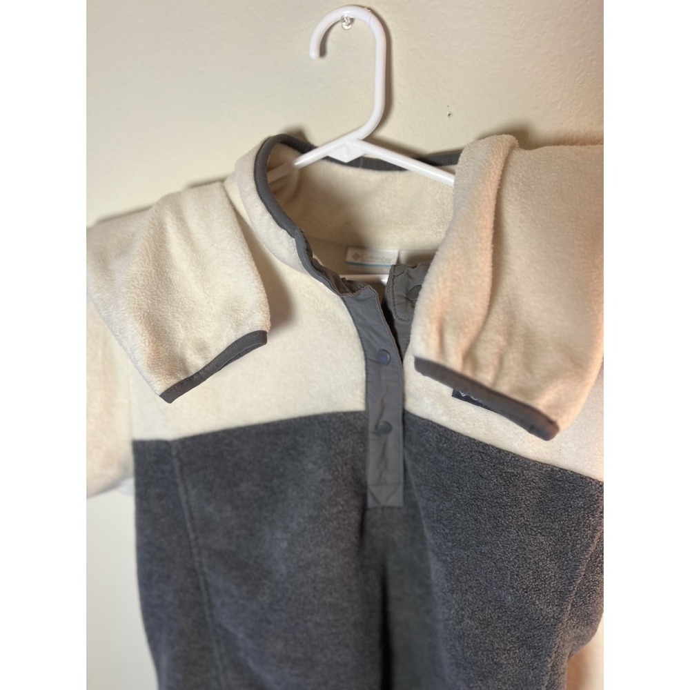 Columbia Benton Spring Half Snap Fleece Pullover White/Gray‎ Women's Jacket SzXL
